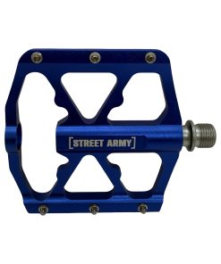 PAR DE PEDALES ALUMINIO 9/16 STREET ARMY 3 RULEMANES ANODIZADO CELESTE
