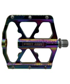 PAR DE PEDALES ALUMINIO 9/16 STREET ARMY 3 RULEMANES ANODIZADO TORNASOL