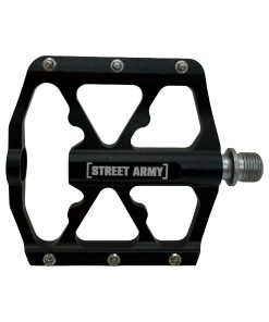 PAR DE PEDALES ALUMINIO 9/16 STREET ARMY 3 RULEMANES ANODIZADO NEGRO